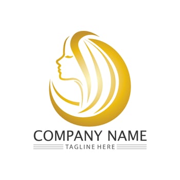 Beauty salon logo vector icon design template-vector