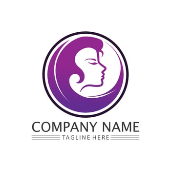 Beauty salon logo vector icon design template-vector