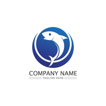 Fish logo template vector