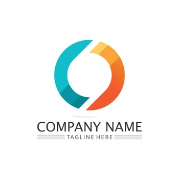 O logo Business Technology circle logo and symbols Vector Design Graphic