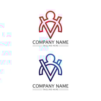 people Community,care group network and social icon design template vector