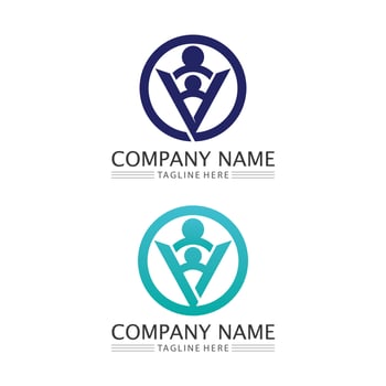 people Community,care group network and social icon design template vector