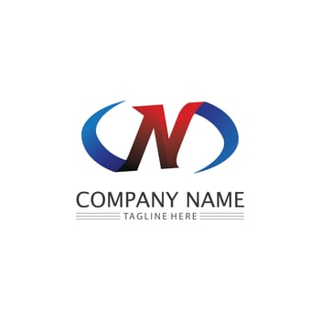 N logo font company logo business and letter initial N design vector and letter for logo