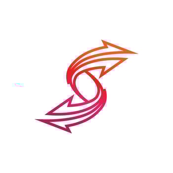 Arrow logo  design vector for music, media, play, digital audio and speed, finance, business template logo