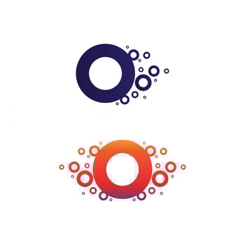 O logo Business Technology circle logo and symbols Vector Design Graphic