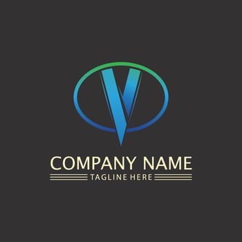 V Letter Lightning Logo Template vector