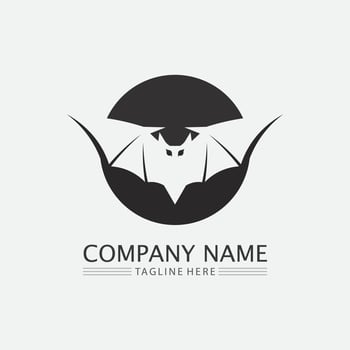 Bat logo animal and vector, wings, black, halloween, vampire, gothic, illustration, design bat icon vector
