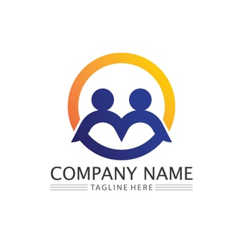 people Community,care group network and social icon design template vector
