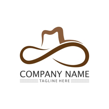 cowboy hat logo icon vector design template