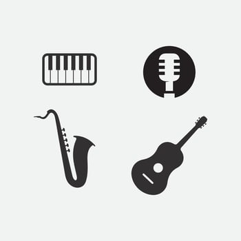 Note Icon Vector illustration design Sound waves, audio, equalizer, abstract, head set logo vector illustration design template