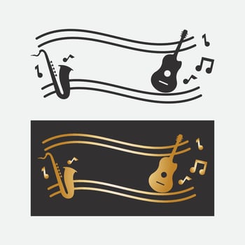 Note Icon Vector illustration design Sound waves, audio, equalizer, abstract, head set logo vector illustration design template