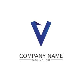 V Letter Lightning Logo Template vector