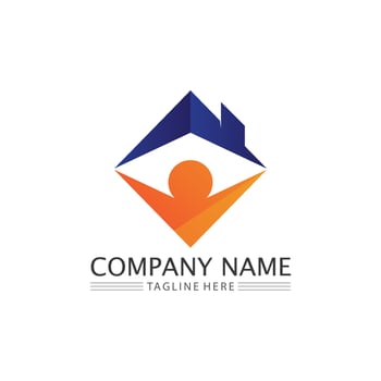 Real estate and home buildings vector logo icons template