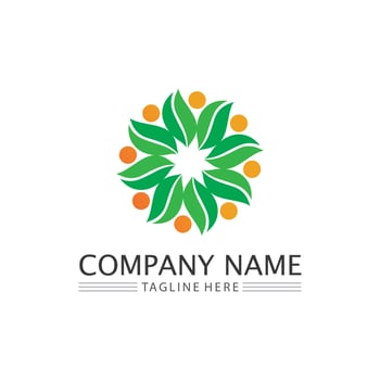 LEAF AND NATURE TREE LOGO FOR BUSINESS VECTOR GREEN PLANT ECOLOGY DESIGN