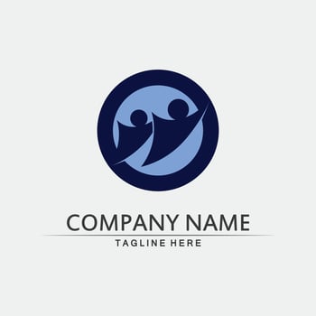 Community logo people work team and business vector logo and design group family