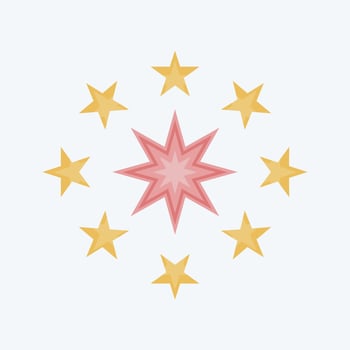 Icon Fireworks. related to Amusement Park symbol. flat style. simple design editable. simple illustration vector