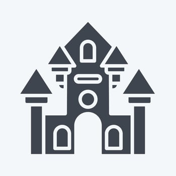 Icon Haunted House. related to Amusement Park symbol. glyph style. simple design editable. simple illustration vector