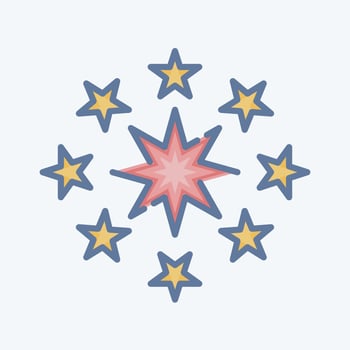 Icon Fireworks. related to Amusement Park symbol. doodle style. simple design editable. simple illustration vector