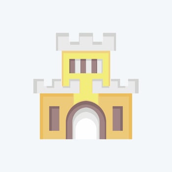 Icon Castle. related to Amusement Park symbol. flat style. simple design editable. simple illustration vector