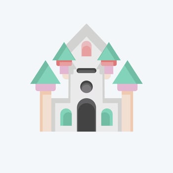 Icon Haunted House. related to Amusement Park symbol. flat style. simple design editable. simple illustration vector