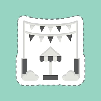 Sticker line cut Decoration. related to Amusement Park symbol. simple design editable. simple illustration vector