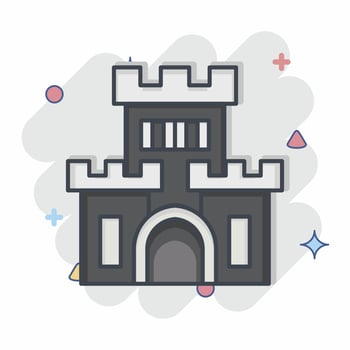 Icon Castle. related to Amusement Park symbol. comic style. simple design editable. simple illustration vector