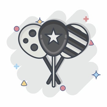 Icon Ballon. related to Amusement Park symbol. comic style. simple design editable. simple illustration vector