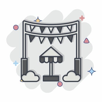Icon Decoration. related to Amusement Park symbol. comic style. simple design editable. simple illustration vector
