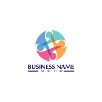 Community logo people work team and business vector logo and design group family