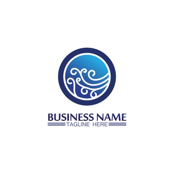 Water wave icon vector
