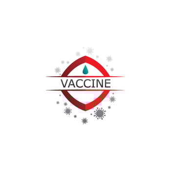 Vaccin logo medical vector antibiotic vaccination virus vaccine, design and illustration for health care