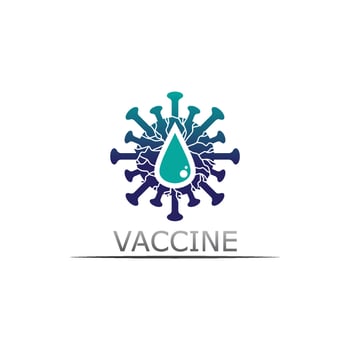 Vaccin logo medical vector antibiotic vaccination virus vaccine, design and illustration for health care