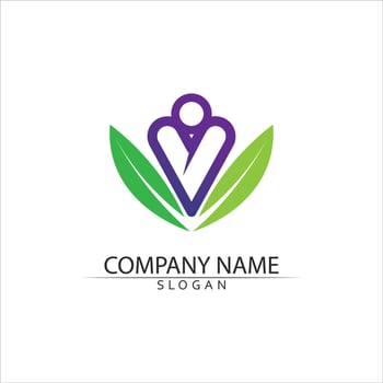 Community people care logo and symbols template vector