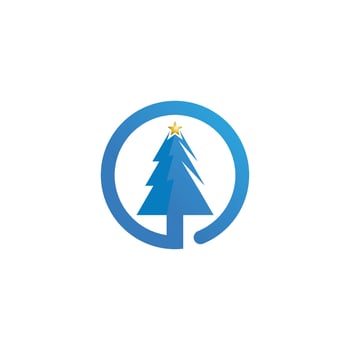 merry Christmas icon Tree vector illustration and logo design