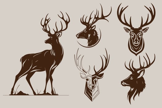 deer head mascot logo vector