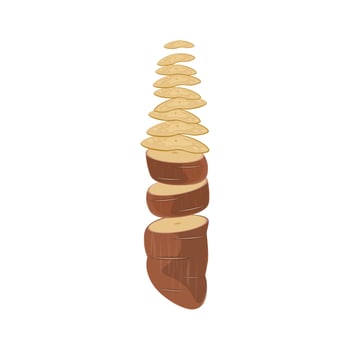 Logo Illustration of Cassava Cut into Chips vector