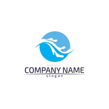 Waves beach blue water logo and symbols template icons app vector