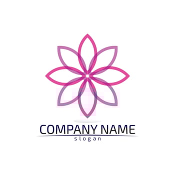 Vector  Lotus Flower Sign for Wellness, Spa and Yoga. Vector Illustration