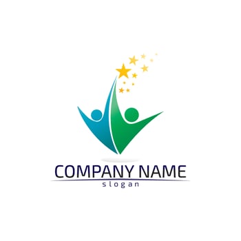 Community Care Logo People Icons In Circle Vector Concept