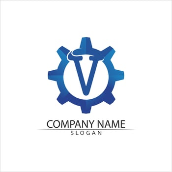 V Letter Logo Template vector