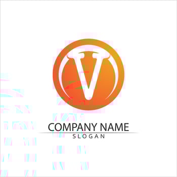 V Letter Logo Template vector
