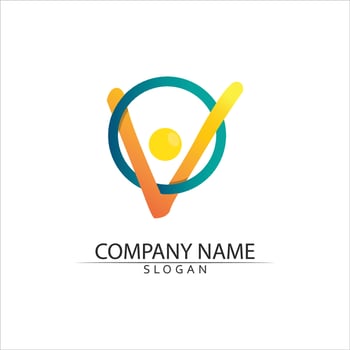 V Letter Logo Template vector