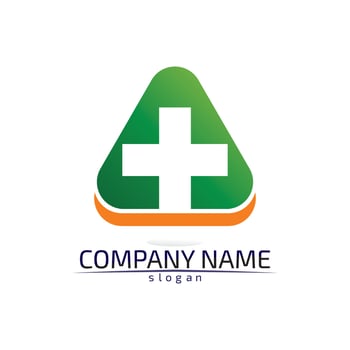 health logo care, medical, medicine, meditation and hospital design icon vector