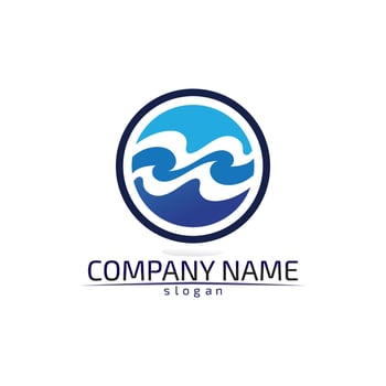 Waves beach logo and symbols template icons app vector