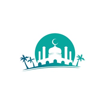 Mosque ramadhan and islamic design arabian logo vector