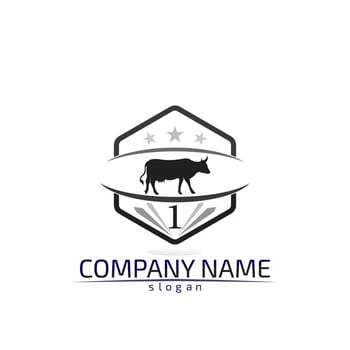 Bull horn logo and symbols template icons app vector