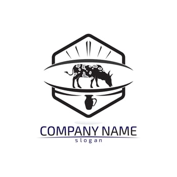 Bull horn logo and symbols template icons app vector