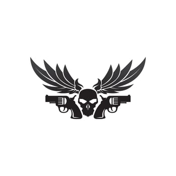 Gun logo and Army soldier sniper shot vector Design Illustration military shot revolver