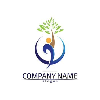 Community people care logo and symbols template vector