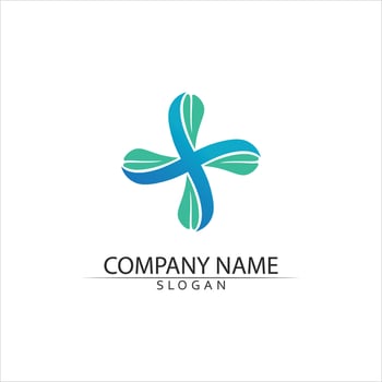 Tree leaf vector and green logo design friendly concept